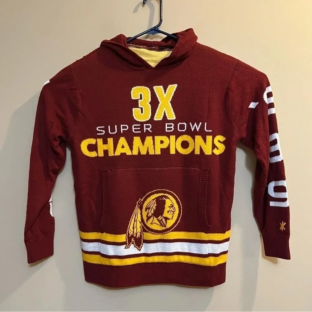 WASHINGTON REDSKINS NFL 3X Super Bowl Champions Sweater Size Medium M